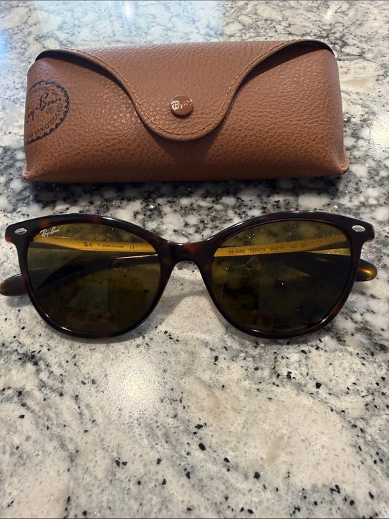 Ray-Ban Accessories - Ray-Ban Brown Tortoiseshell Women's Cat Eye Sunglasses - Dark Brown Lenses